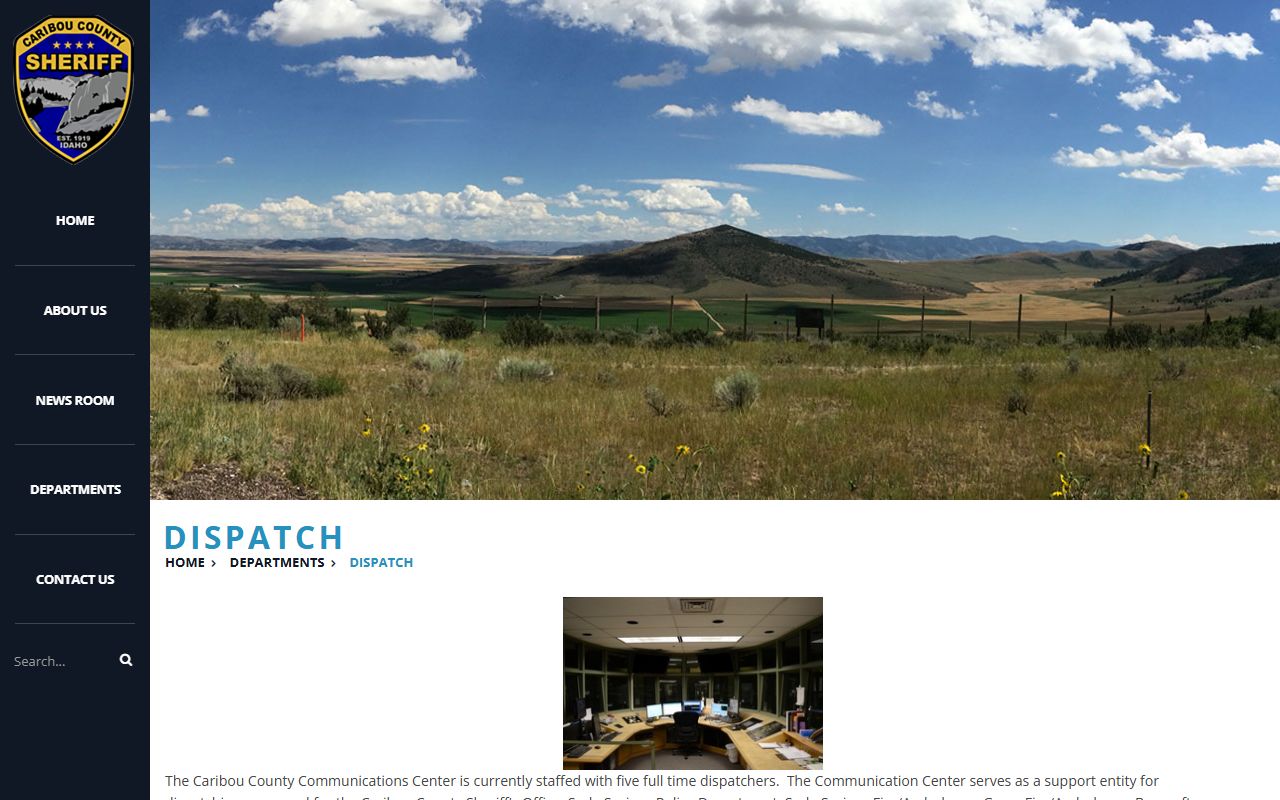 Caribou County dispatch page for public safety answering point information