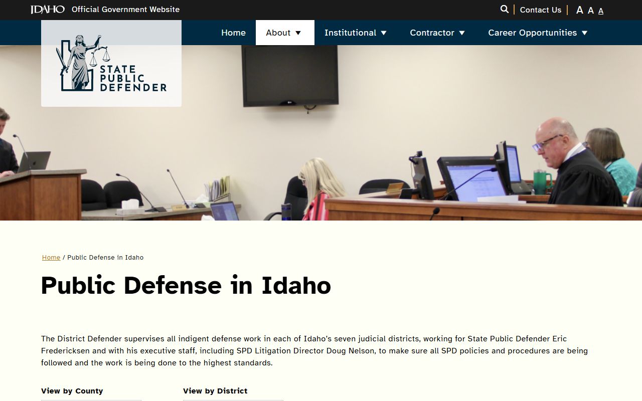 Idaho public defender district office structure