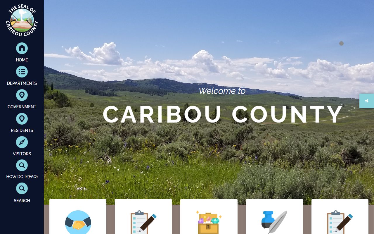 Caribou County official website department navigation