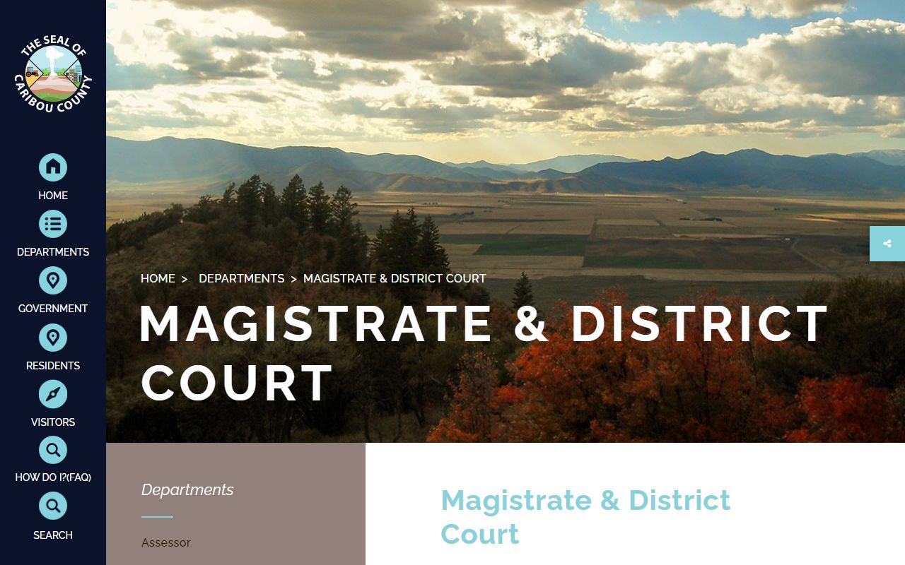 Caribou County Magistrate and District Court contact page