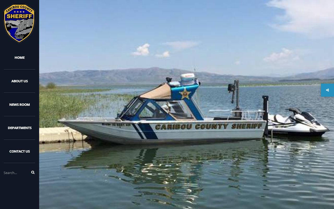Caribou County Sheriff homepage with public safety links