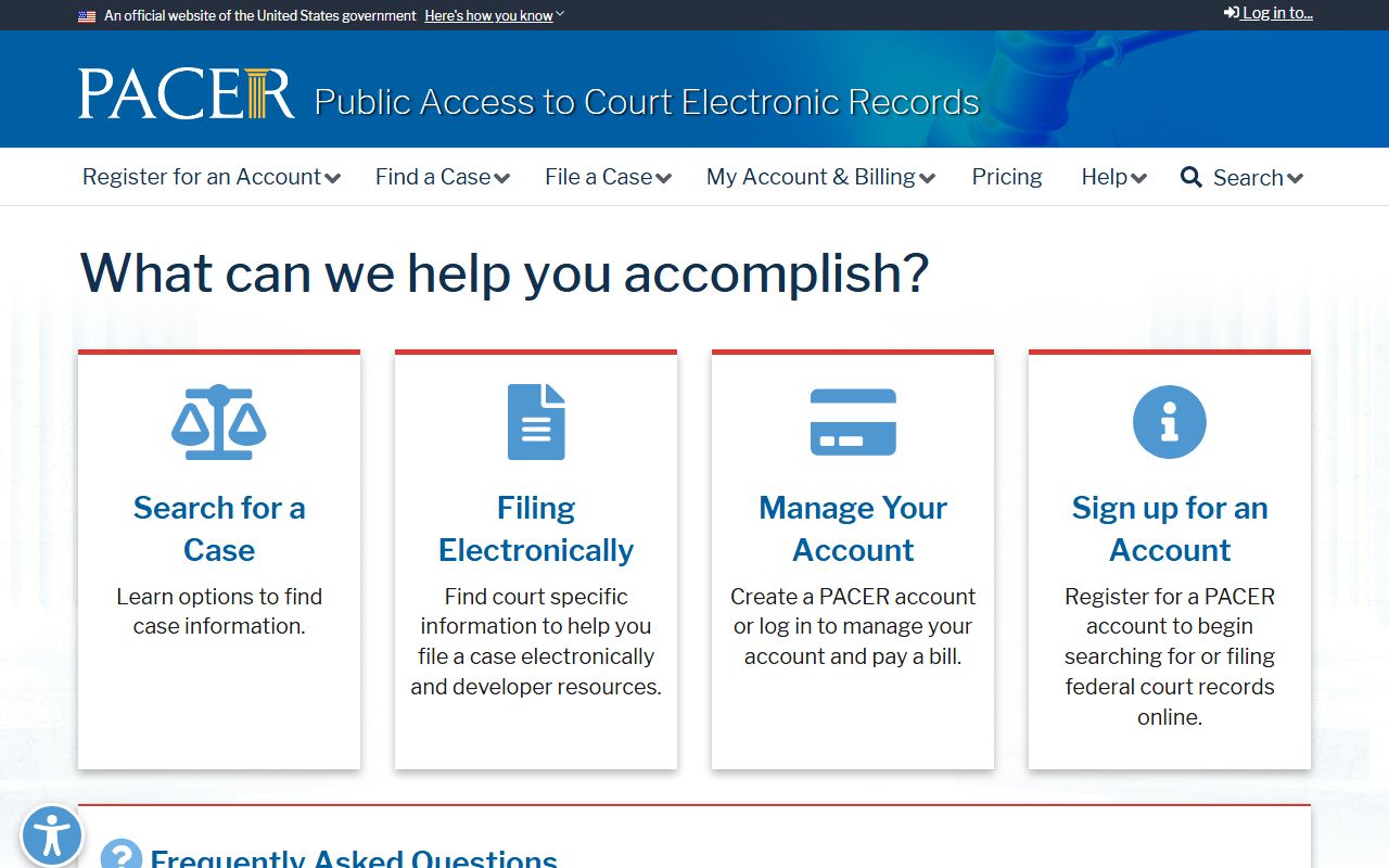 Caribou County inmate search federal PACER case access